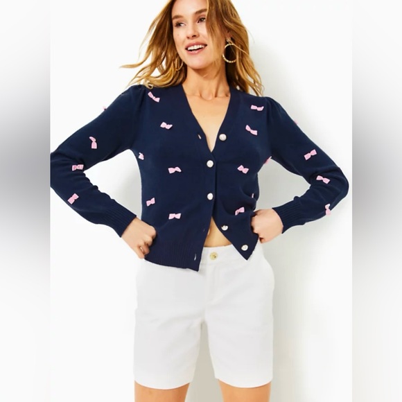 NWT NIB LILLY PULITZER 7" Shara Mid-Rise Stretch Short Resort White 16 - Picture 1 of 3